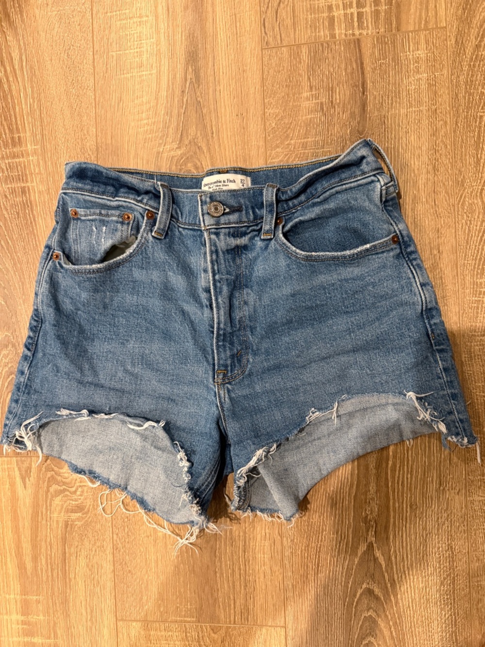 Abercrombie & Fitch Distressed Blue Denim Cutoff Shorts
